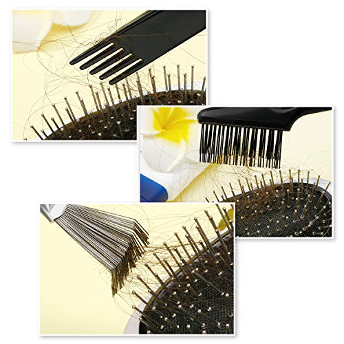 Boao 2 Pack Hair Brush Cleaner,Wood Color,Black Polished Wooden Handle Rake - color: Black, Wood Color, style: Black Polished Wooden Handle Rake