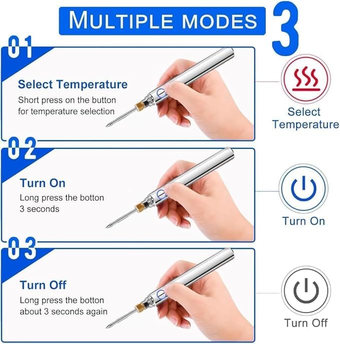 Rechargeable Thread Burner kit Digital Thread Zapper Tool Burning Pen For Beading Leather Craft Sewing Weaving And Stringing Molten Wax Carving Wooden Board Hot Stamping (black) - color: Black