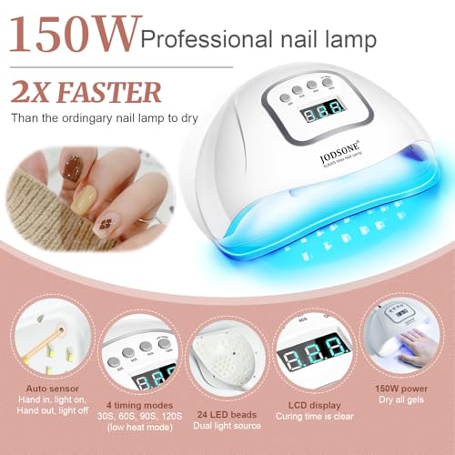JODSONE Gel Nail Polish Kit with U V Light 32 Color Soak Off Base&Top Glitter Coat Gel Polish for DIY Manicure Lovers - color: KIT-07