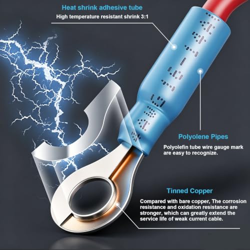 Tnisesm 120PCSHeat Shrink Connectors,Waterproof Crimp Terminals Auto&Marine - color: 120PCS