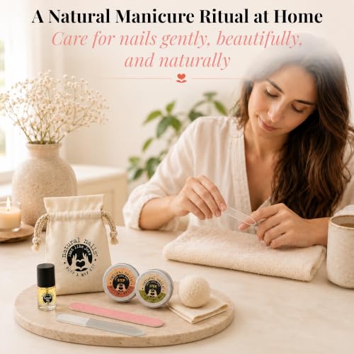 Natural Nail Kit | Nail Buffer and Shine Kit with Cuticle Oil, Nano Glass Nail File, Chamois Cloth, Wool Buffing Ball, Buffing Paste & Finishing Wax for Natural Nails | At Home Manicure - style: Complete kit