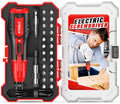 DIYSELF Electric Screwdriver, Cordless Power Screwdriver Set, 28-Piece, Red - color: Red
