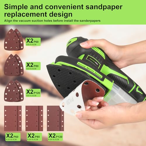 GALAX PRO 2-in-1 Cordled Sheet/Detail Sander 250W, 12 Pcs Sandpapers - style: Corded 2-in-1 Sheet Sanders/Detail Sanders