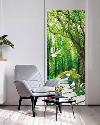 FLFK Door Mural Sticker - Scenic,Peel and Stick,Combined Size 32"x80",Split into 2 Pieces - color: Mt3270, size: 32"x80"