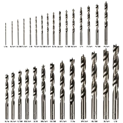 Narwhal Brad Point Wood Drill Bit Set (29 Pack with Storage Case) Carpenters Quality - Drill Splinter-Free Perfect Round Holes in All Types of Wood - style: 29 Pack