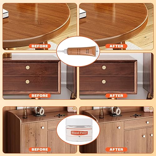 Kenbry Wood Filler Repair Kit, Fix Scratches Cracks, Hole on Furniture - color: Walnut