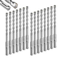 Geinxurn 5/16" x 6" SDS Plus Rotary Hammer Drill Bits, 15PCS Double Thread Masonry Drill Bits Set Carbide Tipped, Drilling in Brick, Stone and Concrete, Cement Walls - size: SDSBIT051606-015