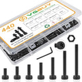 VGBUY 440Pcs M3 Screws Kit for 3D Printer DIY,220Pcs M3 Screw (6-25mm),220Pcs m3 Nut,Hex Socket Head Cap Small Metric Bolts Nuts Assortment,12.9 Grade Alloy Steel,Black Oxide, 6/8/10/12/16/20/25mm - size: M3x6/8/10/12/16/20/25mm, style: Socket Head