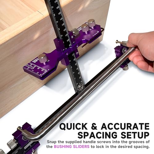 Cabinet Hardware Jig, Cabinet Drawer Pull Jig, Cabinet Pull Template Tool | Drawer Handle Jig Adjustable Drill Guide Template Tool for Installation of Door Drawer Front Knob Handle,Pull (Purple-Black) - color: Purple-black