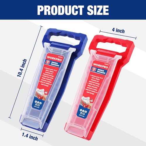 WORKPRO 2-Piece Wrench Organizer, 24-Slot Wrench Holder Set with Lock Cover - style: Plastic Wrench Organizer(2PC)