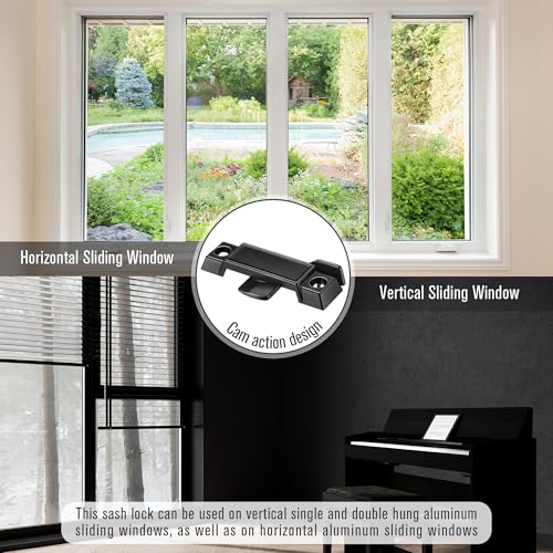 Saillong 3 Pack Window Sash Locks Compatible with Prime-Line F2590, Black - color: Black