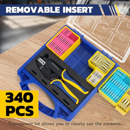 haisstronica 340PCS Heat Shrink Butt Connectors Set, 9" Wire Crimper - size: 340 PCS