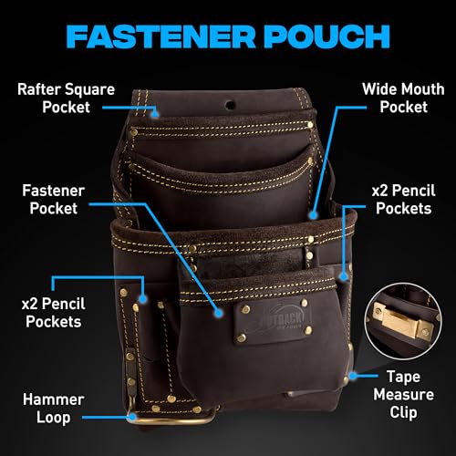 OX Framing Leather Tool Belt + Suspenders - Carpenter Tool Belt - Size XL - color: Framing Belt + Suspenders, size: XL