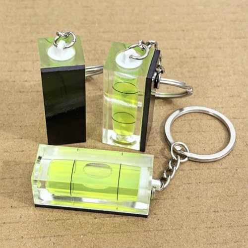 2Pcs Magnetic Bubble Levels 15x15x40mm Key Ring Style Magnet Square Bubble Spirit Level Small Tool Leveling Kits Magnetism - color: Magnetic