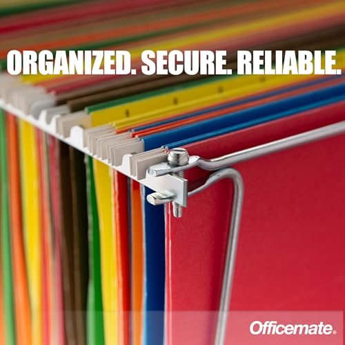Officemate Hanging File Frame, Letter Size (Fits 24″–27″), Adjustable Heavy-Duty Steel File Drawer Organizer for Desks, Cabinets & Shelves, Set of 4 (91965) - size: 4-Pack