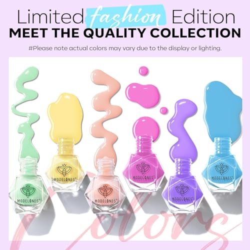 modelones Quick Dry Nail Polish Set, 6 Colors Macaron Pastel Pink - color: A07-Macaron