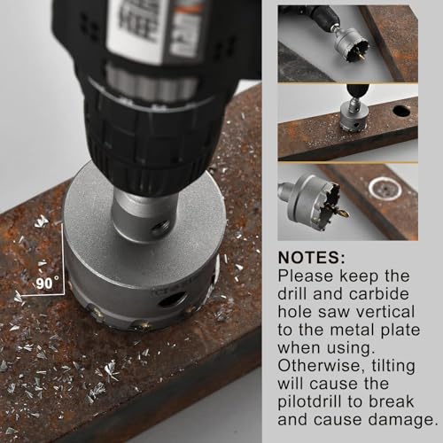 1-1/8''(29mm) TCT Hole Saw,Tungsten Carbide Hole Saw with Titanium-Plated Pilot Drill bit for Hard Metal,Alloy,Aluminum,Stainless Steel,Plastic,Iron - size: 1-1/8''(29mm) (1PCS)