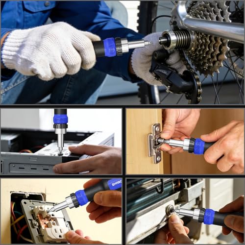 SHARDEN 26-in-1 Ratcheting Screwdriver Set Multi Screwdriver Tool Kit - color: Blue, size: Ratchet-NonExtendable