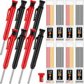 MotiMind 8 Pcs Mechanical Carpenter Pencils, 2.8mm, Black+red - color: Black+red