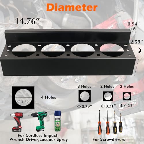 MUTUACTOR Heavy Duty Tools Organizer,Magnetic Mount Power Drill Driver Holder,Anti-slip Strong Magnetic Tools Holder Storage Rack for Impact Drivers Wrench,1PCS,Black - style: Black Impact Driver Holder