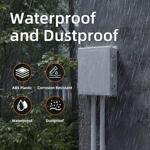 Joinfworld Outdoor Electrical Box 18.1x12.6x6.4 White Waterproof - size: 18.1"x12.6"x6.4" (New Latch)