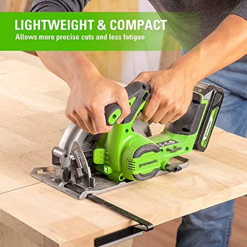 Greenworks 24V Brushless 6-1/2" Circular Saw, 4,800 RPM, Adjustable Cutting Depth 45°/90°, Tool Only - size: 6-1/2", style: Tool Only