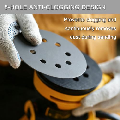 100Pcs 5 Inch Sanding Discs Hook & Loop 8-Hole Wet Dry Sandpaper 5000 Grit - style: 100Pcs 5000 Grit
