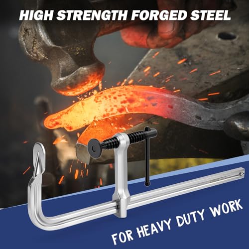 Bar Clamps 4-Pack, 12-Inch Light-duty Drop Forged Steel F Clamps (450 lbs) for Welding and Woodworking - style: 450 Lbs