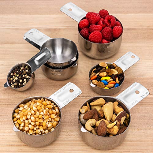 Hudson Essentials Stainless Steel Measuring Cups Set (6 Piece Set) (Pack of 2) - size: 6 Piece Set (Pack of 2)