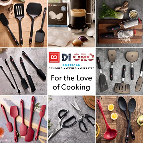 DI ORO Silicone Spoonula - Spoon Spatula, 600F Heat Resistant, Red - color: Red
