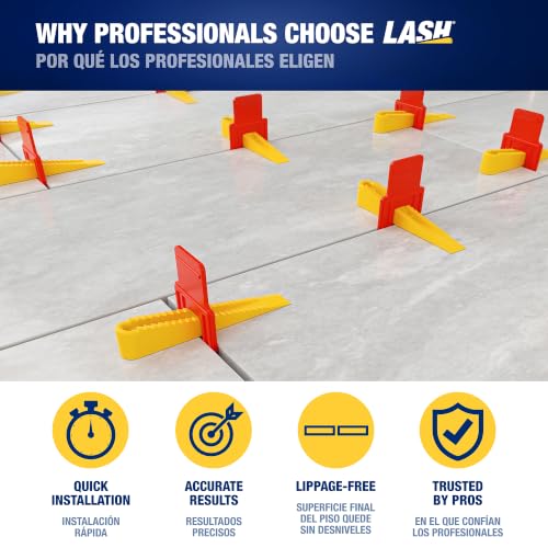 QEP LASH Tile Leveling System, Part A, Clips for 1/8" Grout (1,000 Pack) - style: 1/8" FLAT LASH CLIPS 1000/BOX