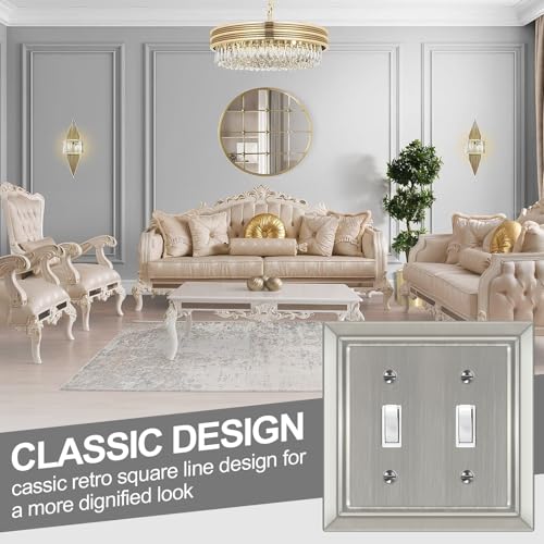 Metal Wall Plate for Electrical Outlets, Applicable to Double Toggle - size: Double Toggle