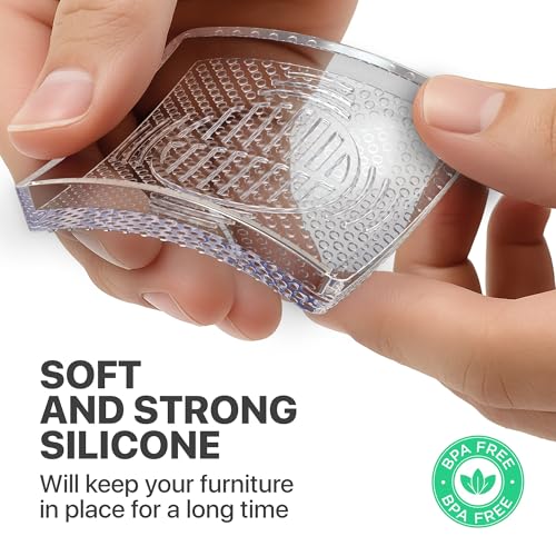 X-Protector Furniture Cups - 4 PCS 3" - Non Slip Furniture Pads (Square) - color: Transparent