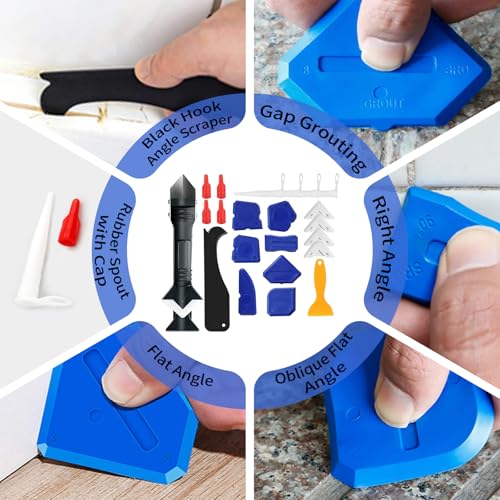 Caulking Tool,3 in 1Silicone Caulk Remover Tool Kit,Sealant Finishing Tool