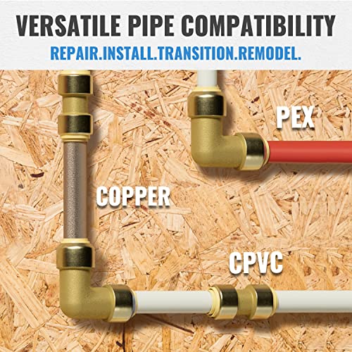 SUNGATOR Push-to-Connect Fitting 1/2 Inch, 5 Each Coupling & Elbow, 10-Pack - style: 5C+5E, 10 Pack