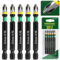 3-Inch Anti-Slip Phillips Impact Bits PH2,S2 Steel Drill Bits,360° Laser-Etched Magnetic Screwdriver Bit, CNC Precision, 1/4" Hex Shank for Furniture, Cabinets, Drywall & Carpentry | 5-Pack - color: Phillips #2, size: 3 inch