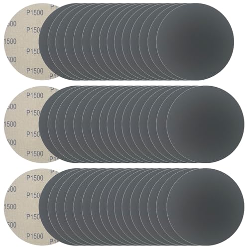 6 Inch 50 Pcs Wet Dry Hook and Loop Sanding Discs, No Hole, 1500 Grit - style: Grit 1500