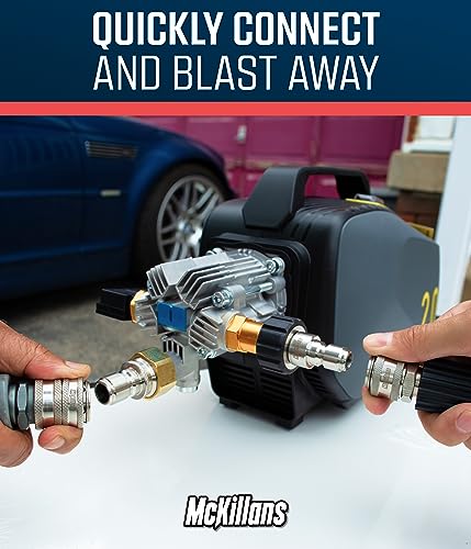 McKillans® M22-14mm Pressure Washer Quick Connect Kit, M22-14mm to 3/8" Male Female Quick Disconnect Kit for Power Washer (Stainless Steel) - color: Quick Connects