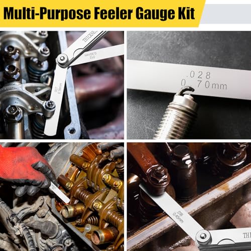 Hoiny 2pcs Feeler Gauges Set Stainless Steel, Spark Plug Gap Tool