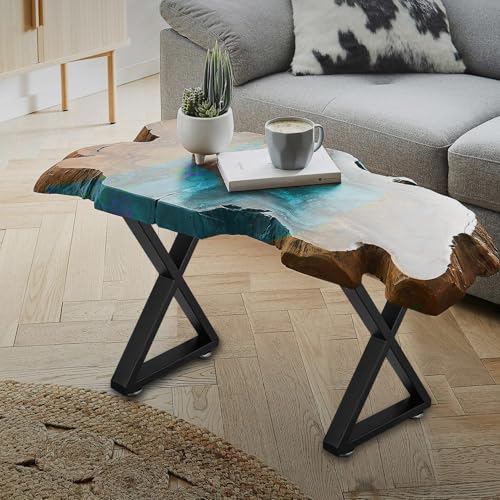 ALLCOS Bench Legs 16 Inch Coffee Table Legs Heavy Duty Steel Metal Table Legs, Set of 2, Black - size: 16 Inch