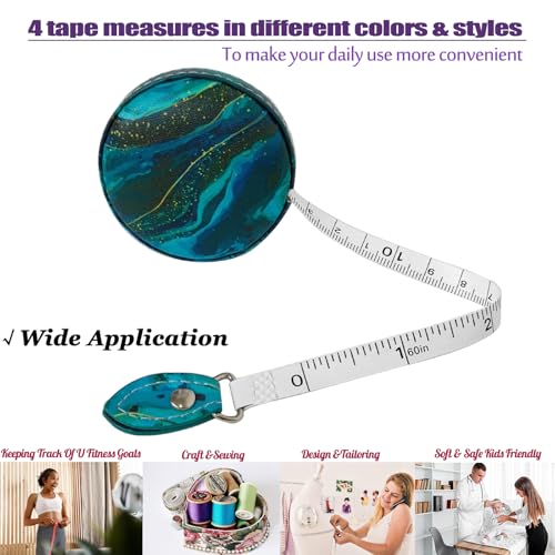Tape Measure Body Measuring Tape，Medical Body Cloth Tailor Craft Dieting Measuring Tape, Dual Sided Retractable Ruler Colour Printed Soft Tape Measure Retractable - color: Pink Green 2 pack