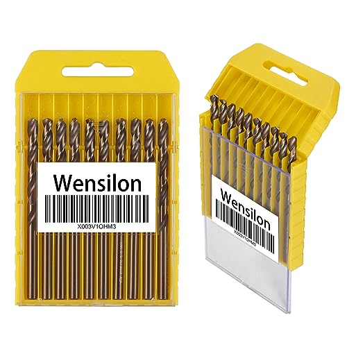 Wensilon 1/2" Cobalt Drill Bit(5Pcs), M35 HSS Metal Drill Bit Set forwood, Hard Metal, Stainless Steel, Cobalt Steel M35 Jobber Length Twist Drill Bits - size: 1/2 in