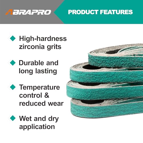 20 Pcs 1/2" x 18" Premium Zirconia Sanding Belts, 40/60/80/120 Grit - size: 20 pcs - Mixed Grit
