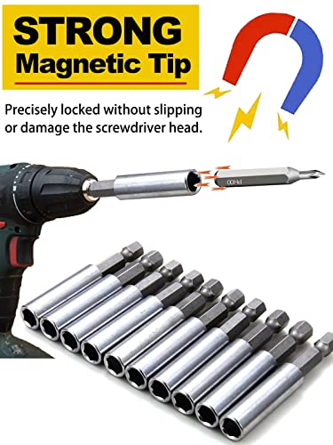 Rocaris 100 Pack 1/4" Hex Magnetic Extension Socket Drill Bit Holder - style: 100 Pack
