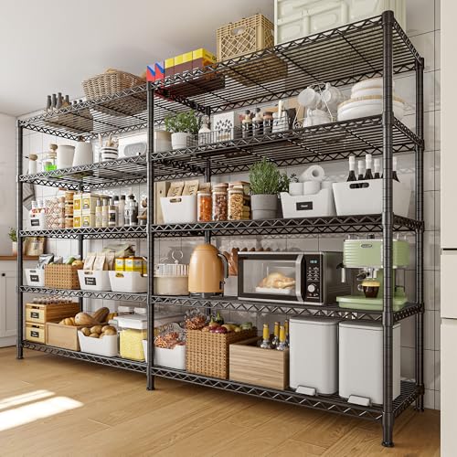 REIBII 72.8" W Storage Shelves Load 1600LBS, 5 Tier Metal Shelving Unit - size: 17.7" D x 72.8" W x 70.9" H