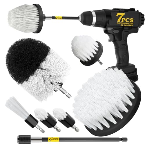 Holikme 7Pack Drill Brush Set with Extension for Car & Home Cleaning
