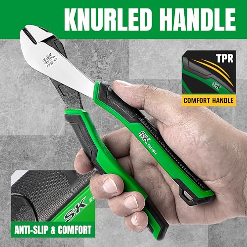 SK 8-Inch Side Cutters, Heavy Duty Diagonal Cutting Pliers, Wire Cutters - style: 8in Diagonal Pliers