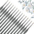 Golden Maple Miniature Paint Brushes, 15PC Model Brushes Micro Detail Paint Brush Set, Fine Detailing for Acrylics, Oils, Watercolors & Paint by Number, Figurine (Grey) - color: Gray