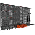 TORACK Metal Pegboard Wall Organizer System 24x48 in, 109 PCS Pegboard Kit - color: Black