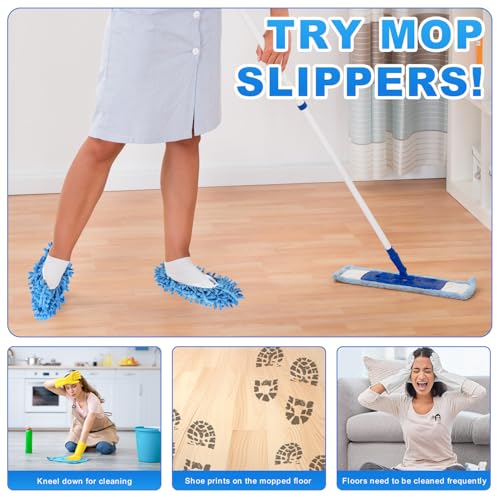 Mop Slippers Shoes 15 Pairs (30 Pieces) - Microfiber Cleaning House Mop Slippers, Floor Cleaning Tools Shoe Cover, Soft Machine Washable Reusable Microfiber Foot Socks for House Kitchen Office - color: 15 Pairs, 30 Pieces, 5 Colours